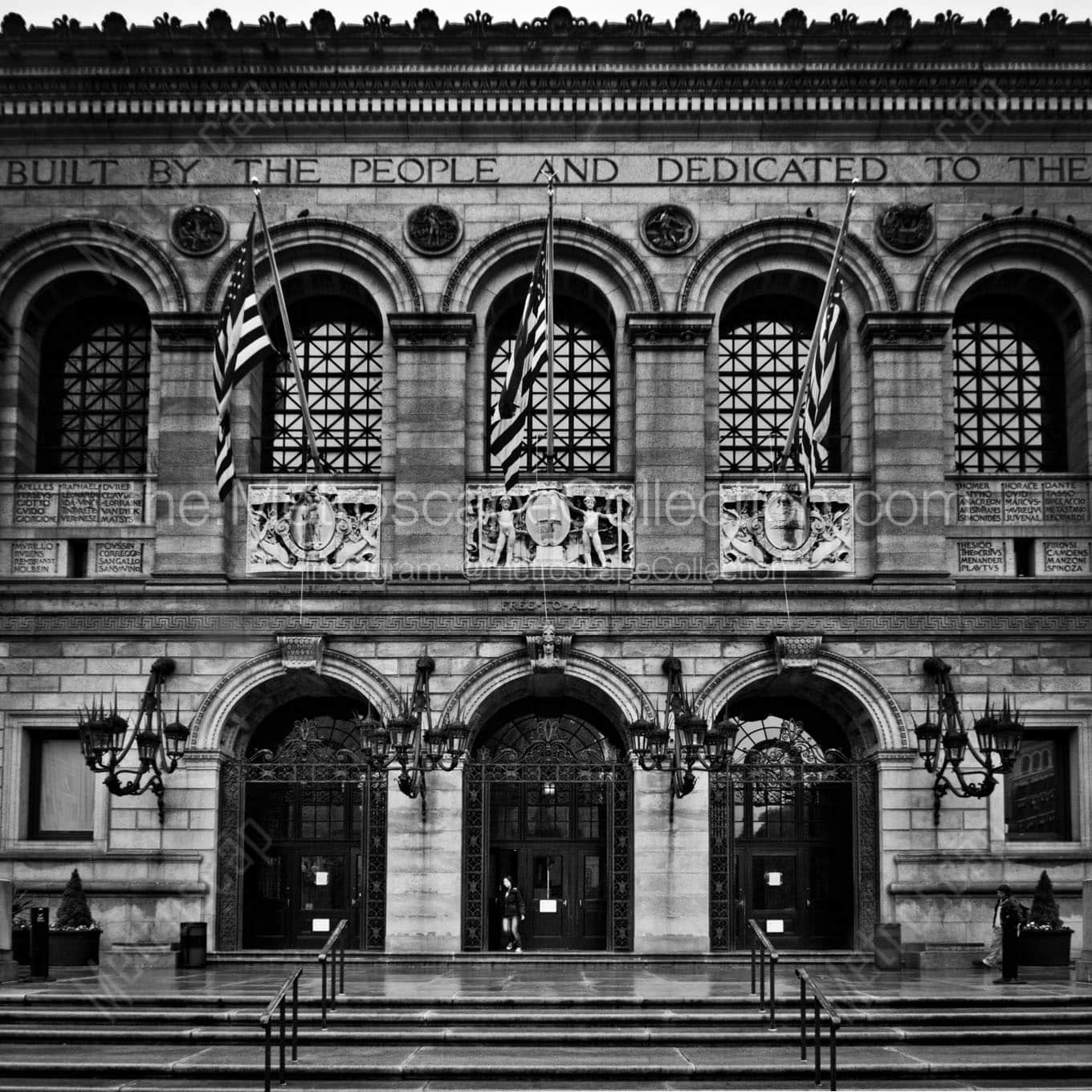 boston public library Black & White Office Art