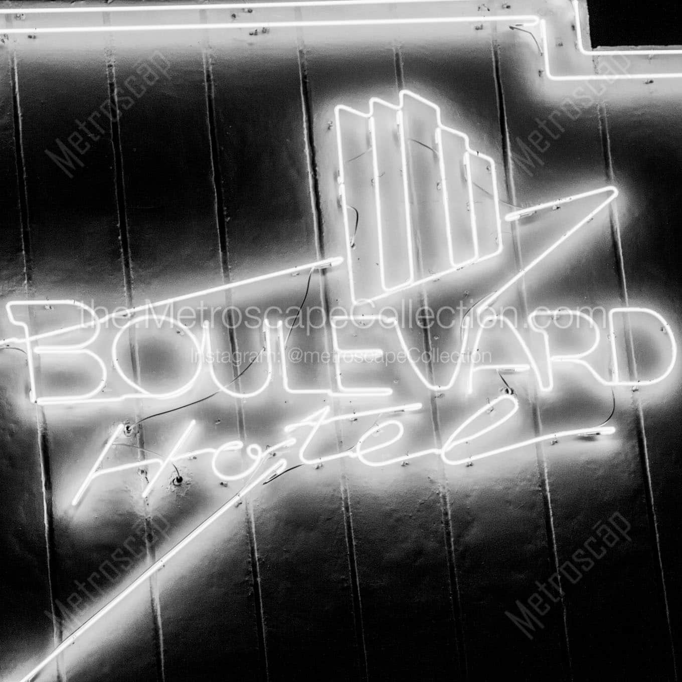 boulevard hotel sign south beach Black & White Office Art