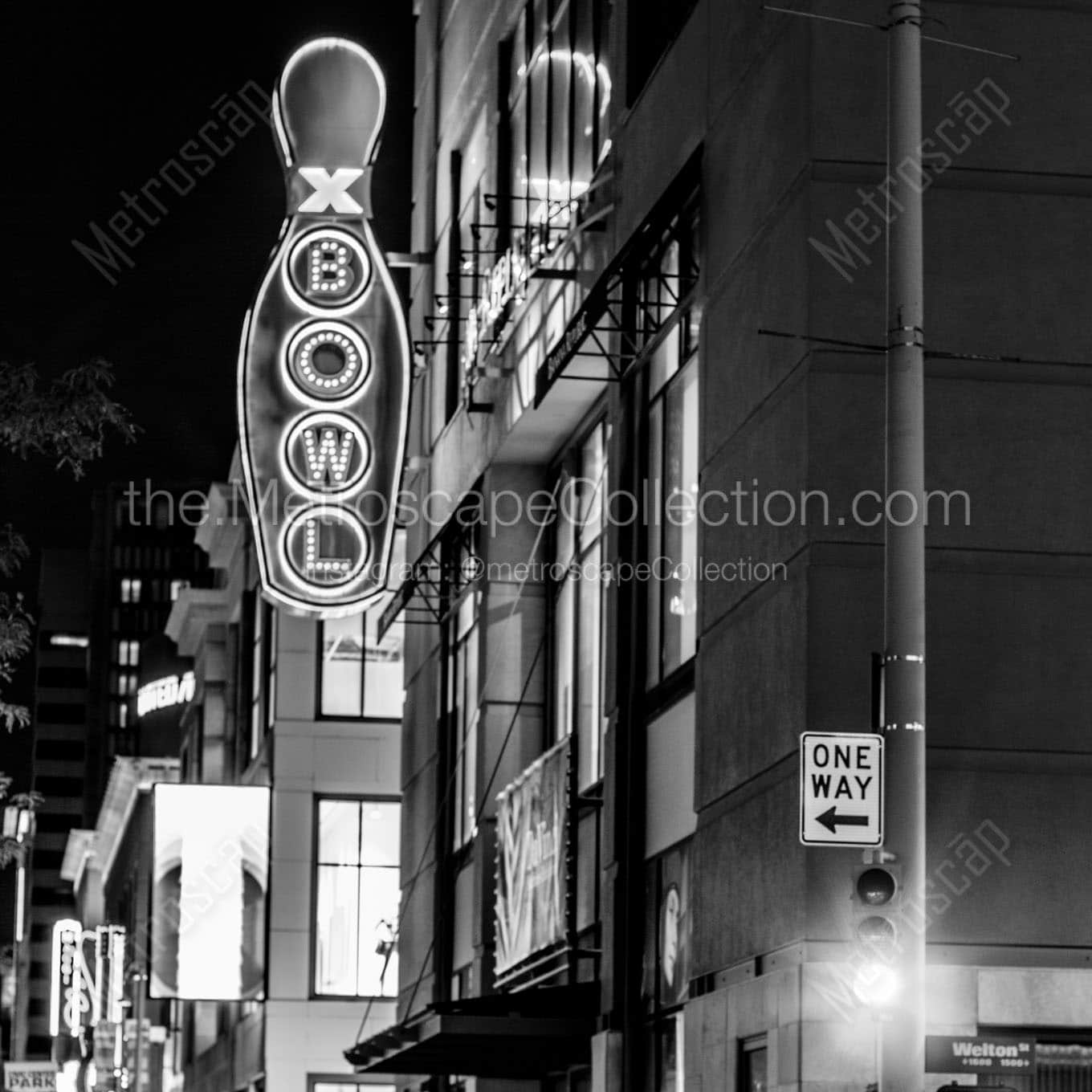 bowling 16th street mall Black & White Office Art