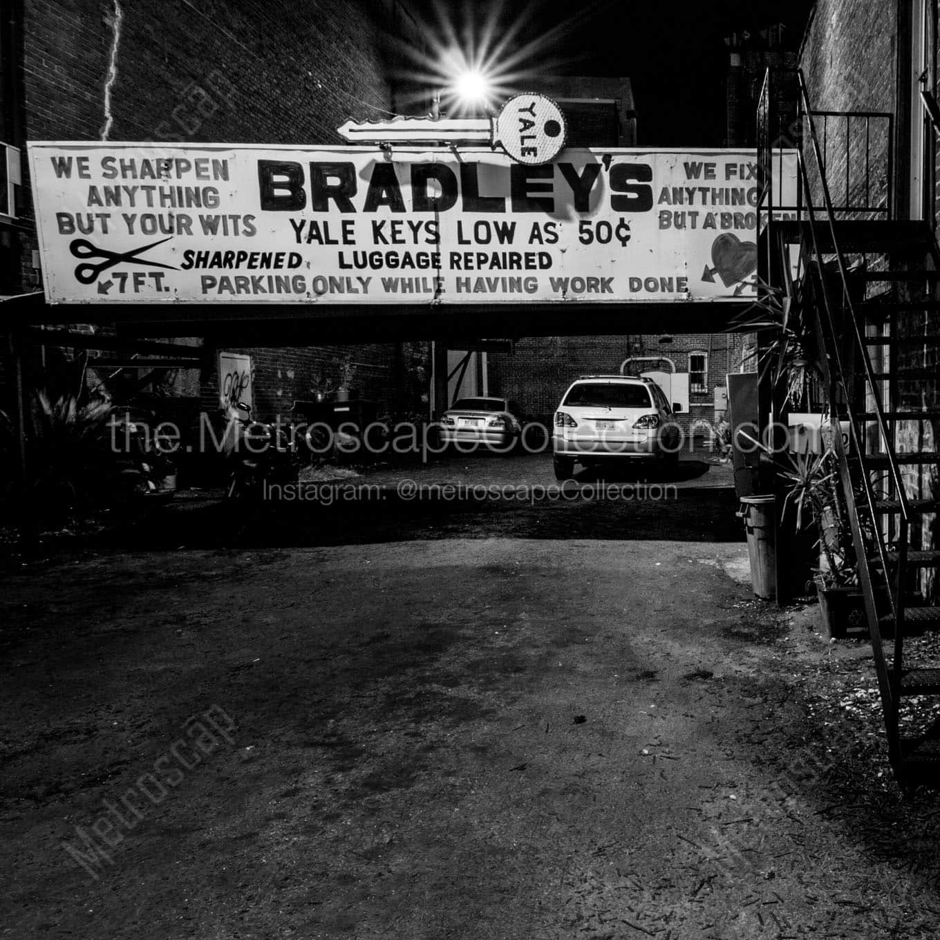 bradley key shop Black & White Office Art