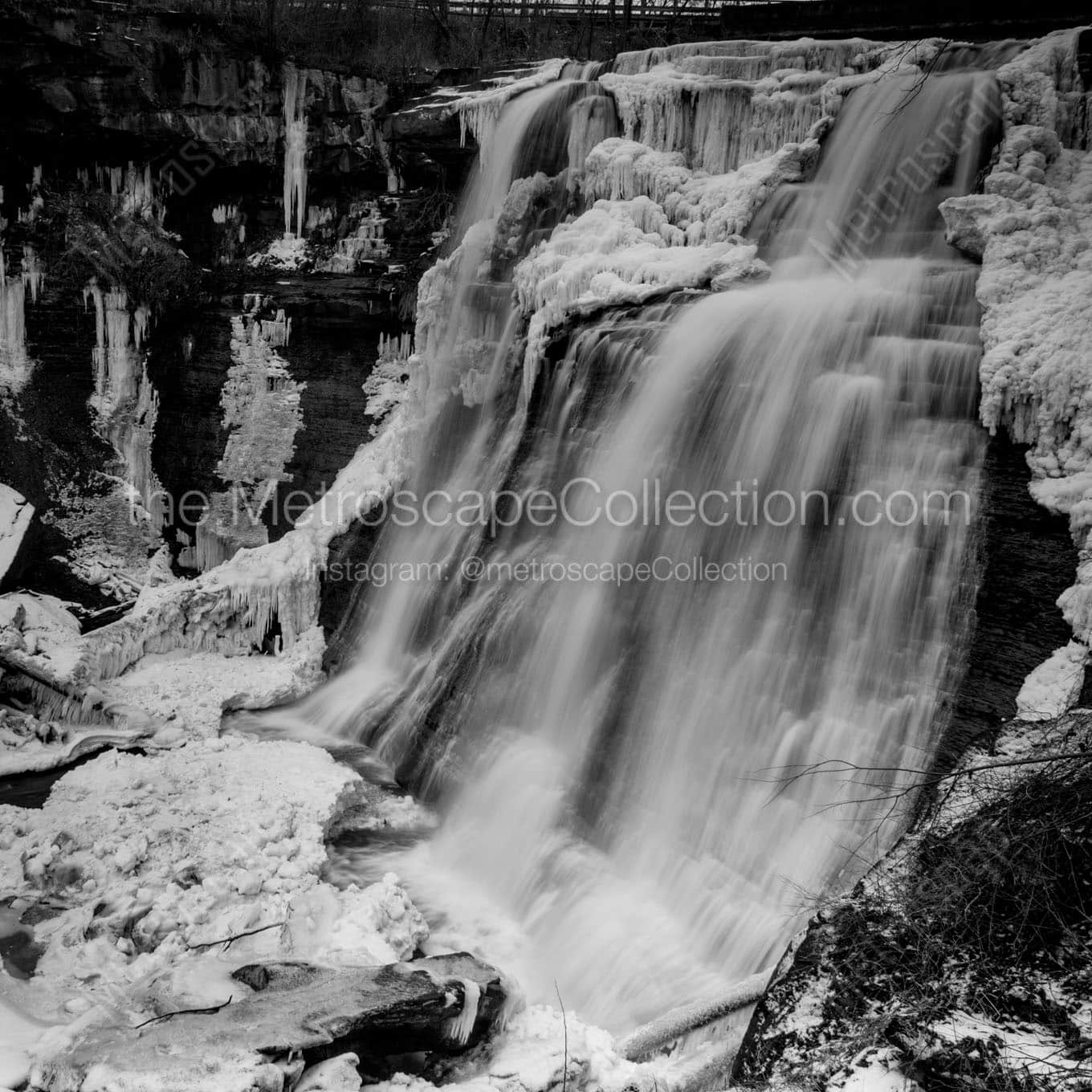 brandywine falls cuyahoga valley national park Black & White Office Art