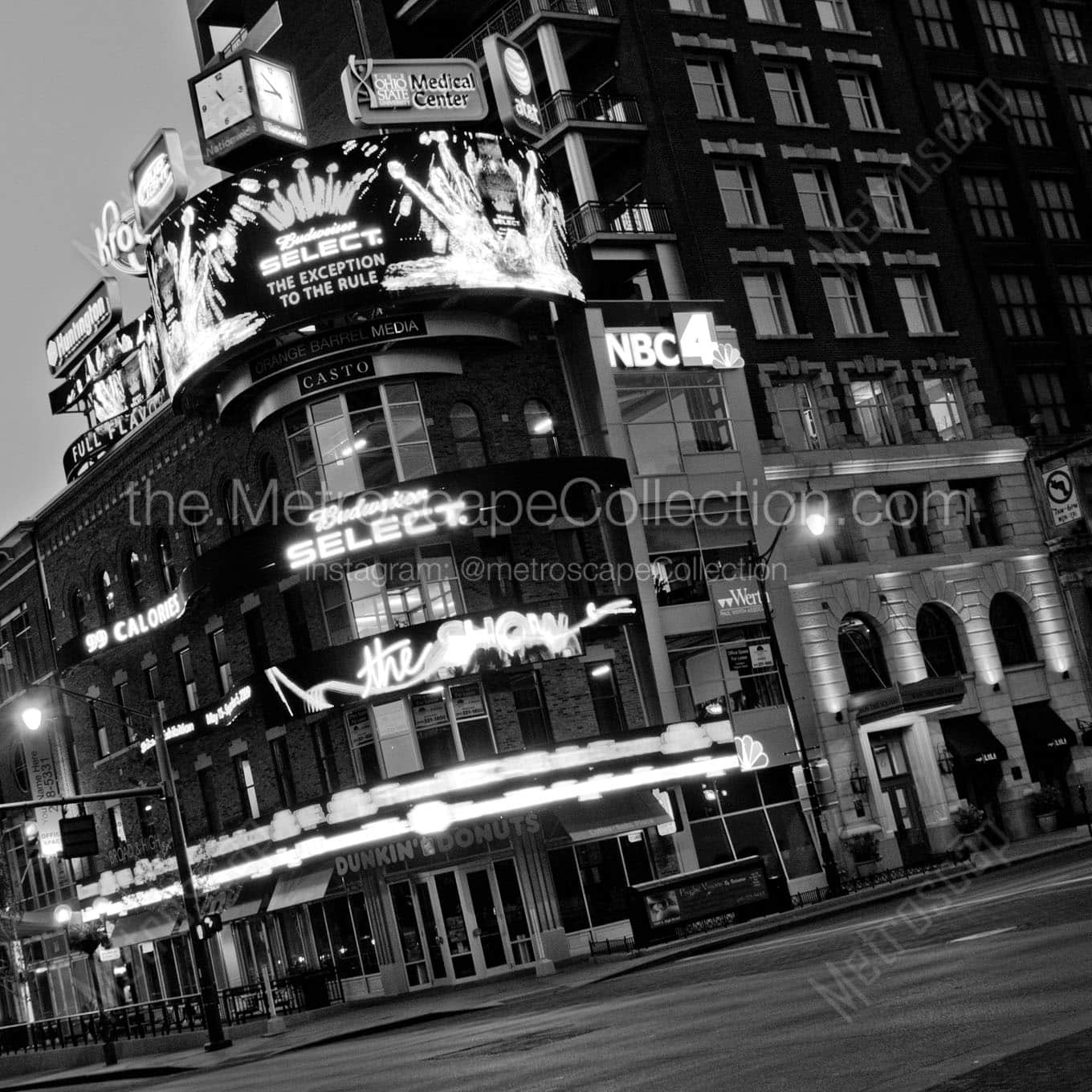 broad and high downtown columbus Black & White Office Art