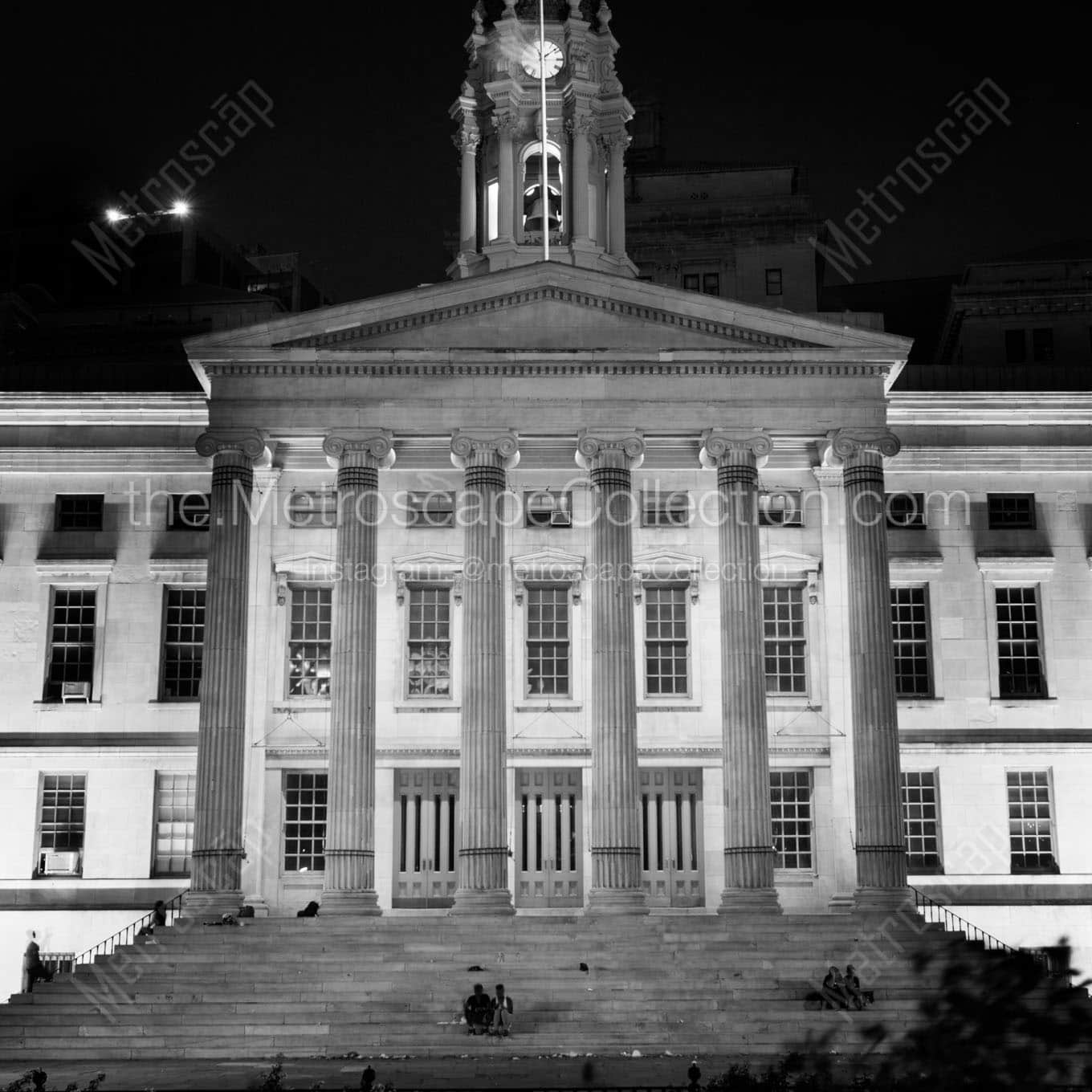 brooklyn borough hall at night Black & White Office Art