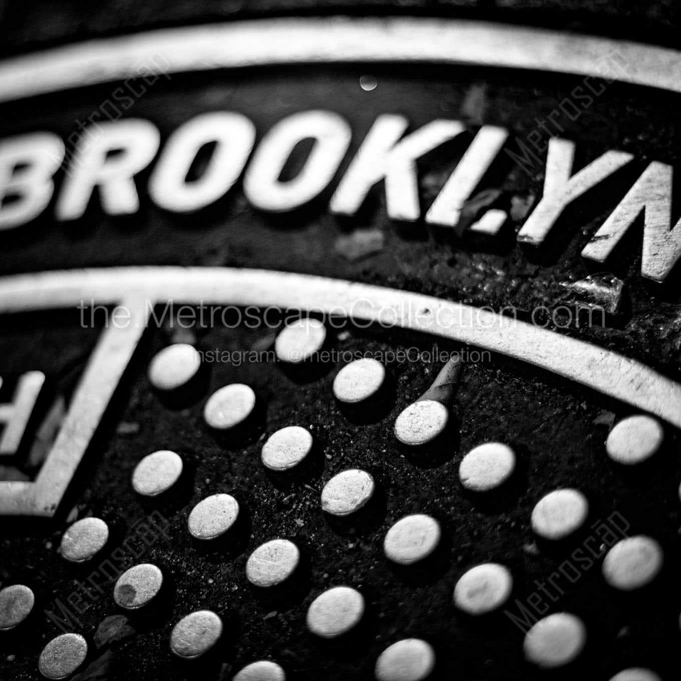 brooklyn manhole cover Black & White Office Art