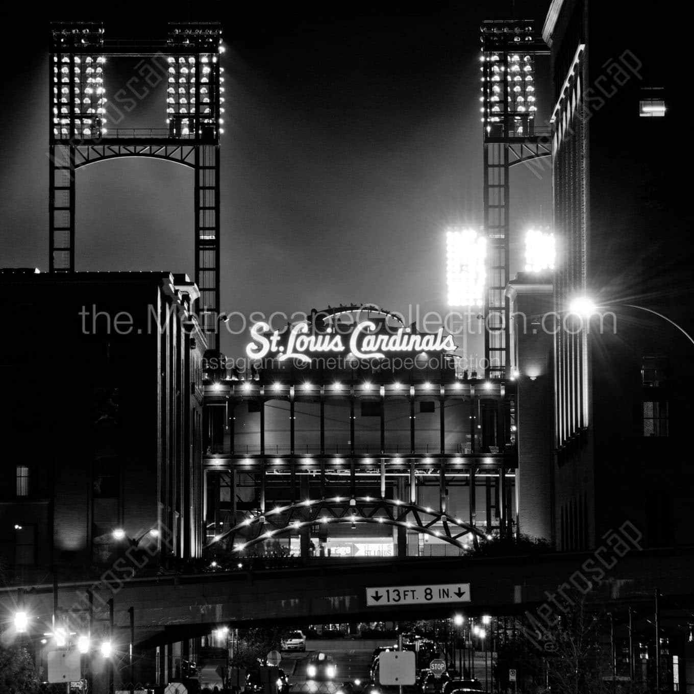 busch stadium at night 2012 nlcs Black & White Office Art