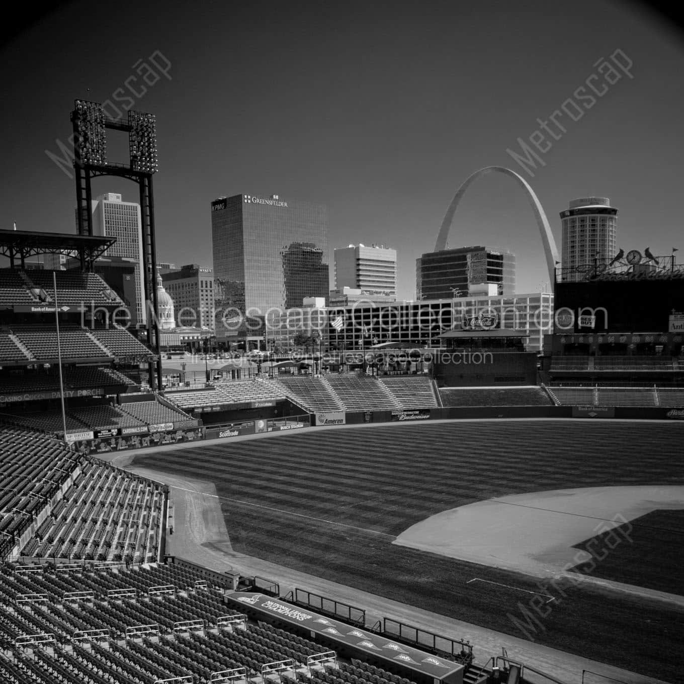 busch stadium st louis skyline Black & White Office Art