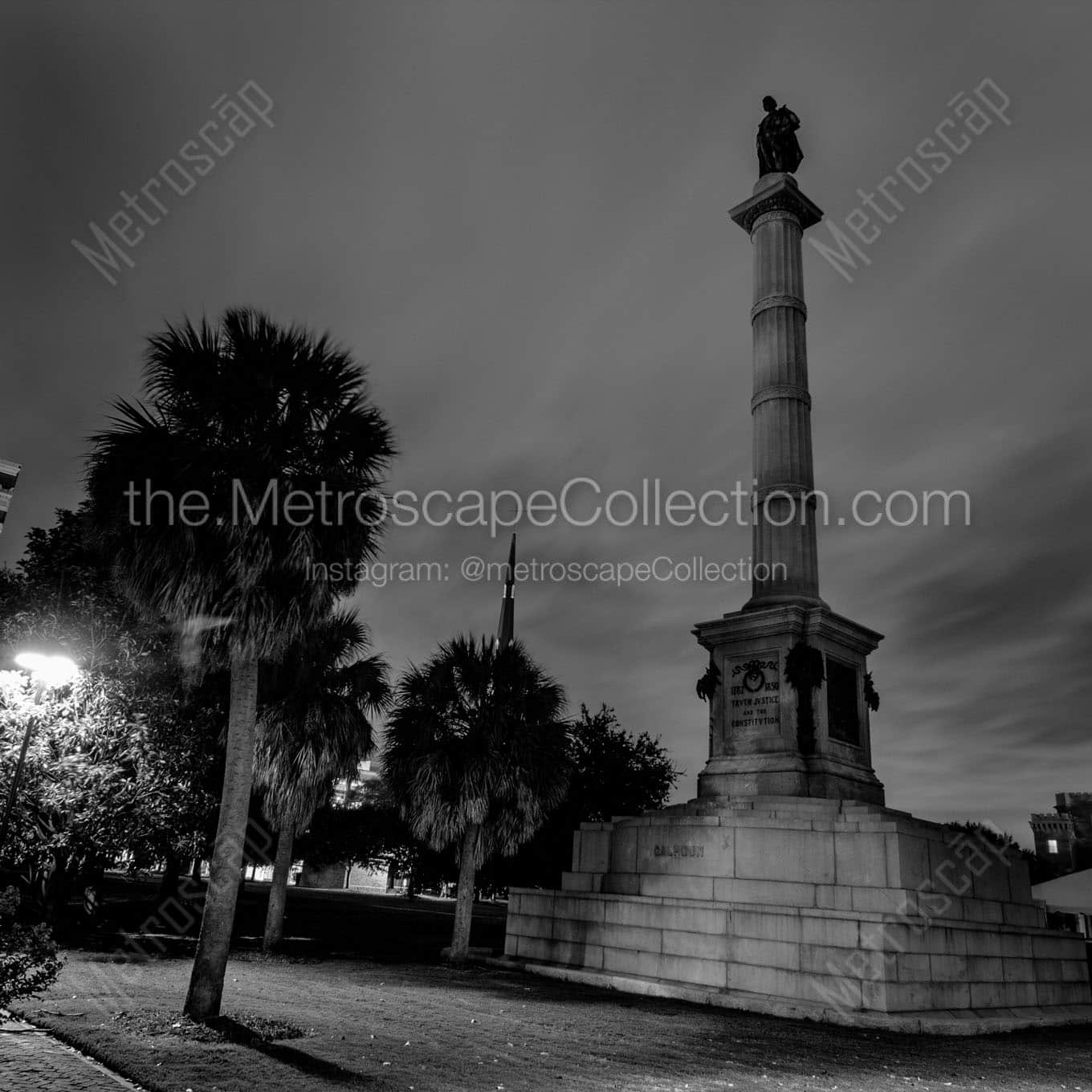 calhoun monument marion square Black & White Office Art