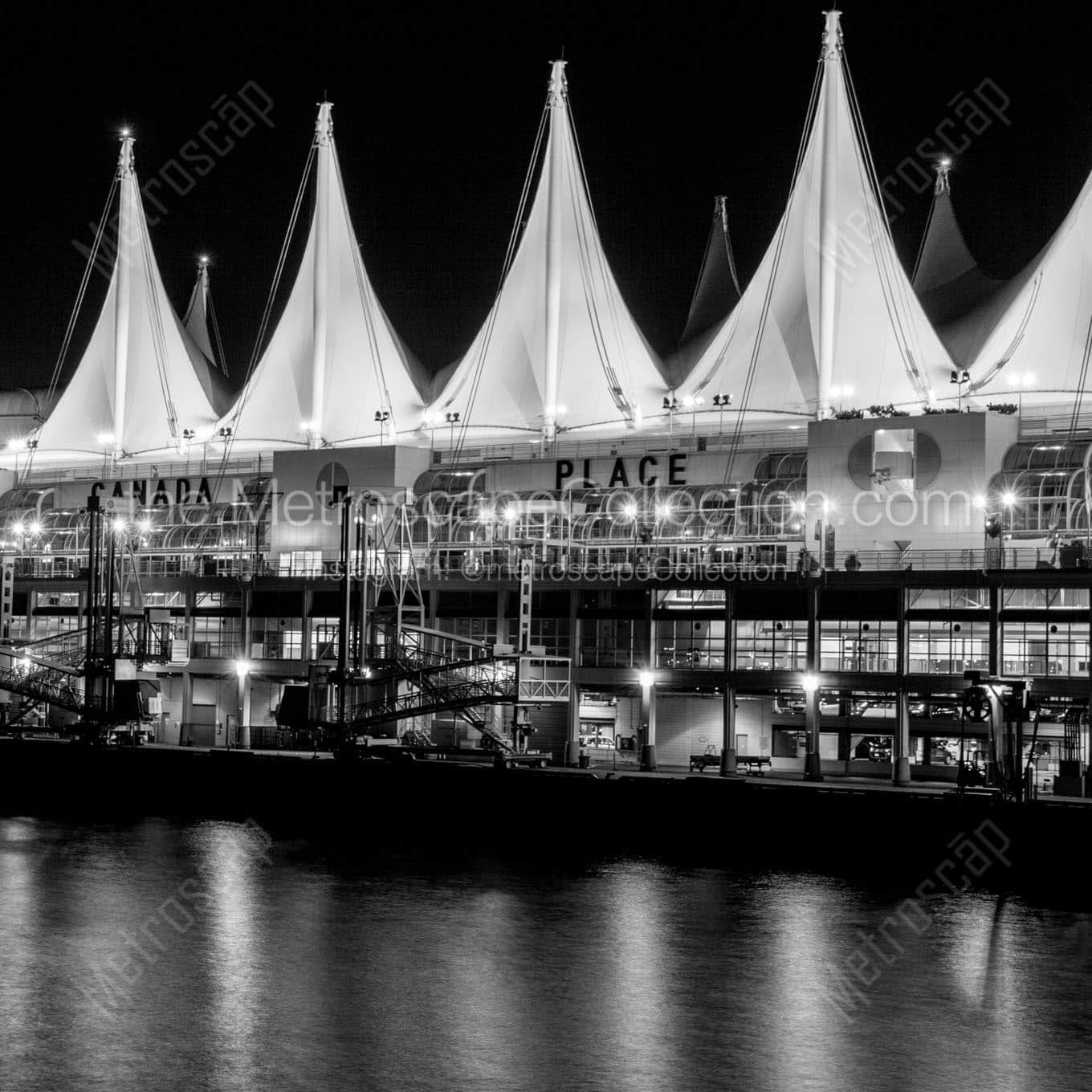 canada place at night Black & White Office Art