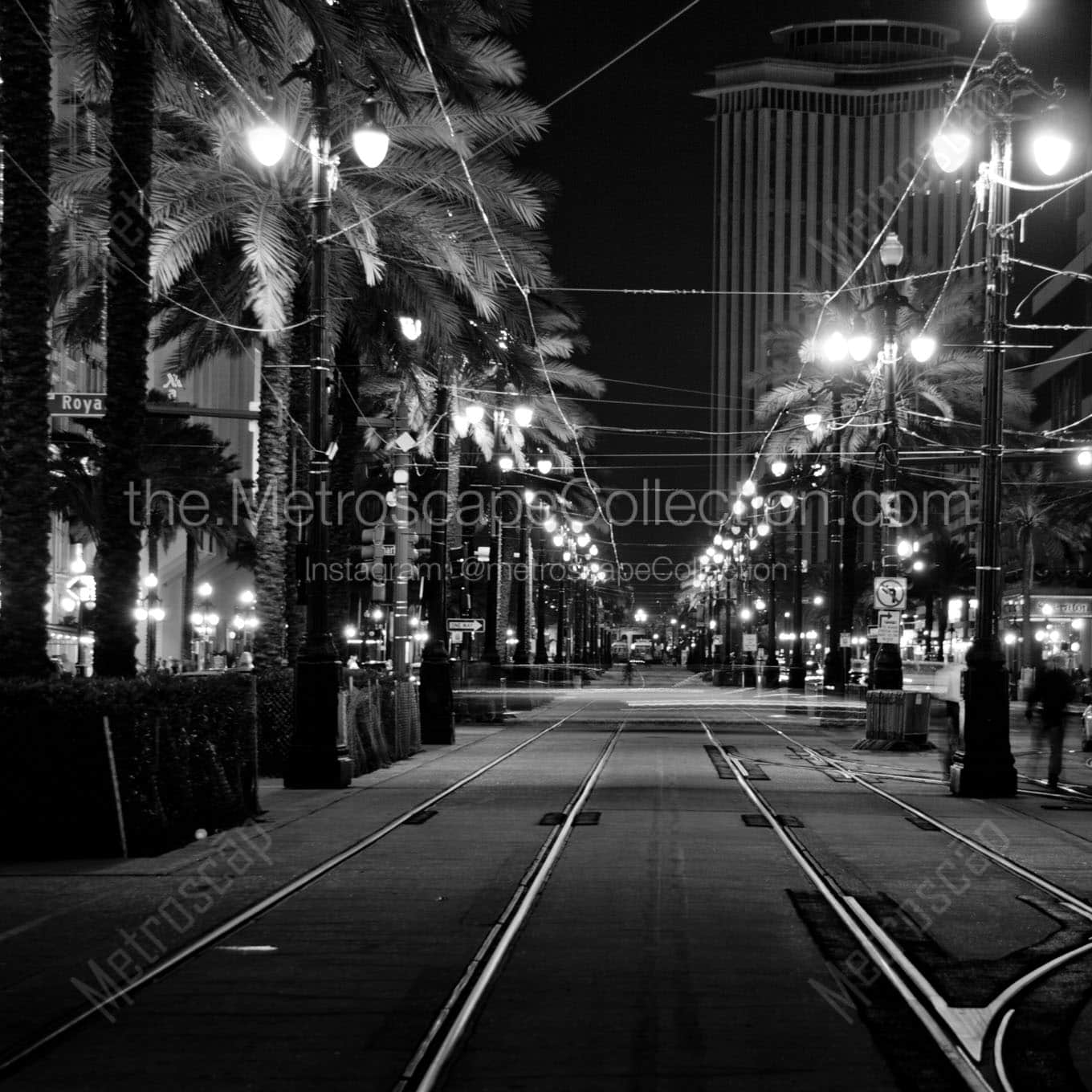 canal and royal street at night Black & White Office Art