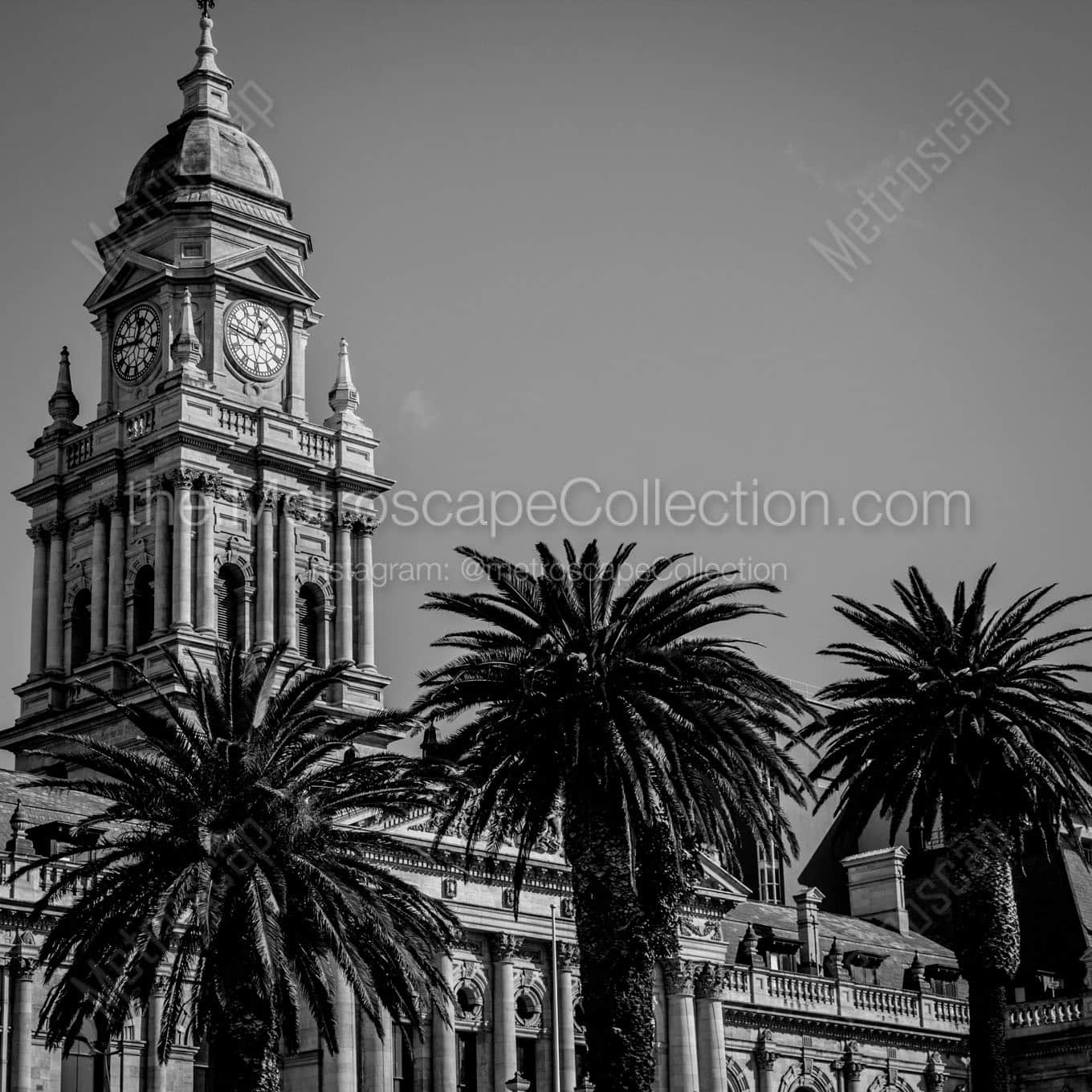 cape town city hall from grand parade plaza Black & White Office Art