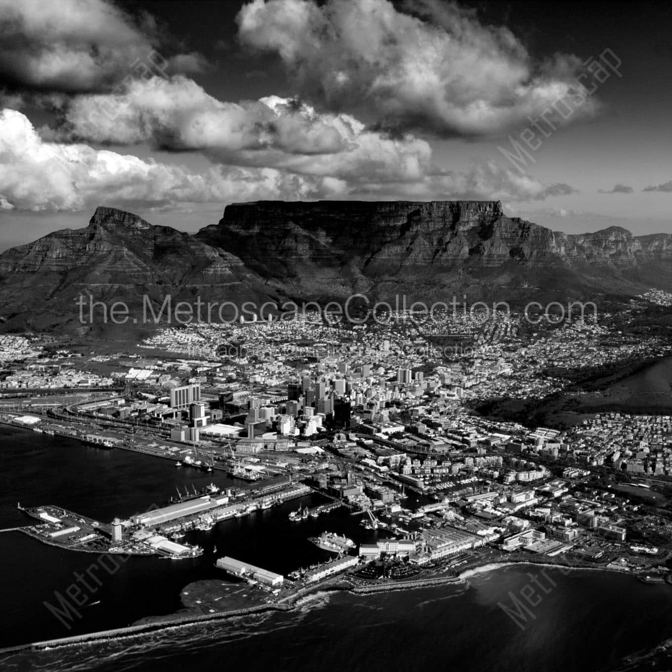 cape town south africa city bowl Black & White Office Art