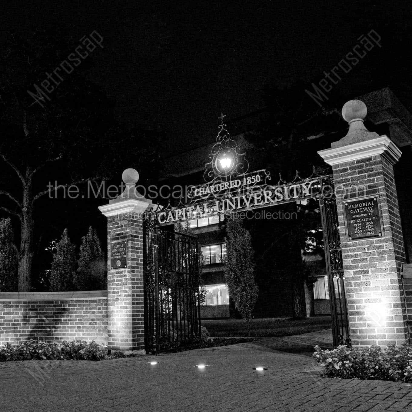 capital university memorial gateway Black & White Office Art