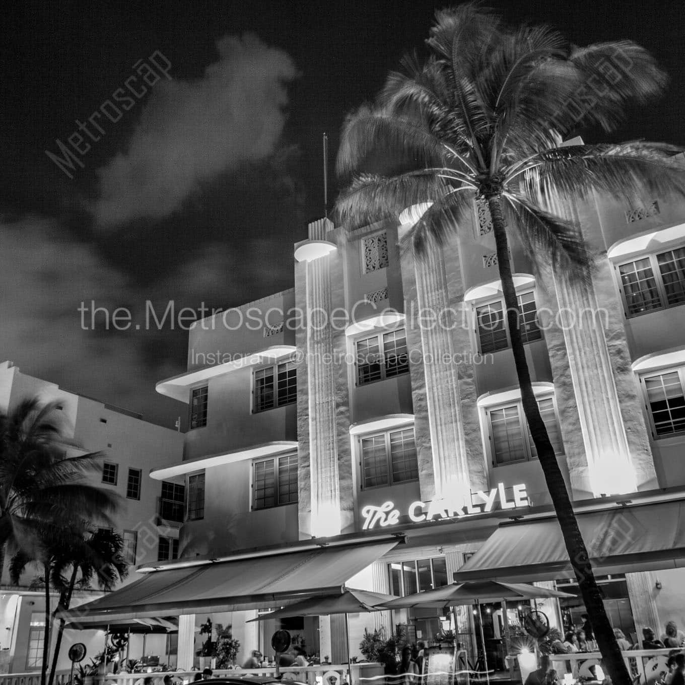 carlyle hotel south beach miami Black & White Office Art