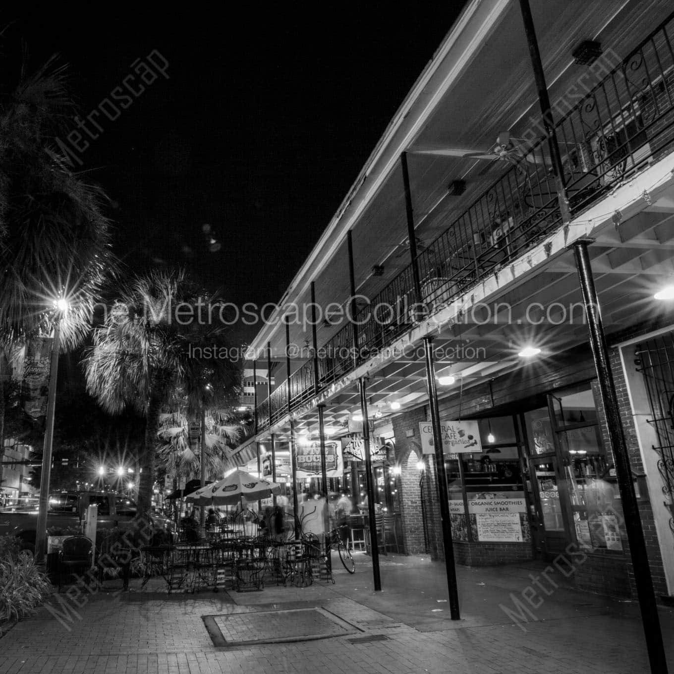 central ave at night Black & White Office Art