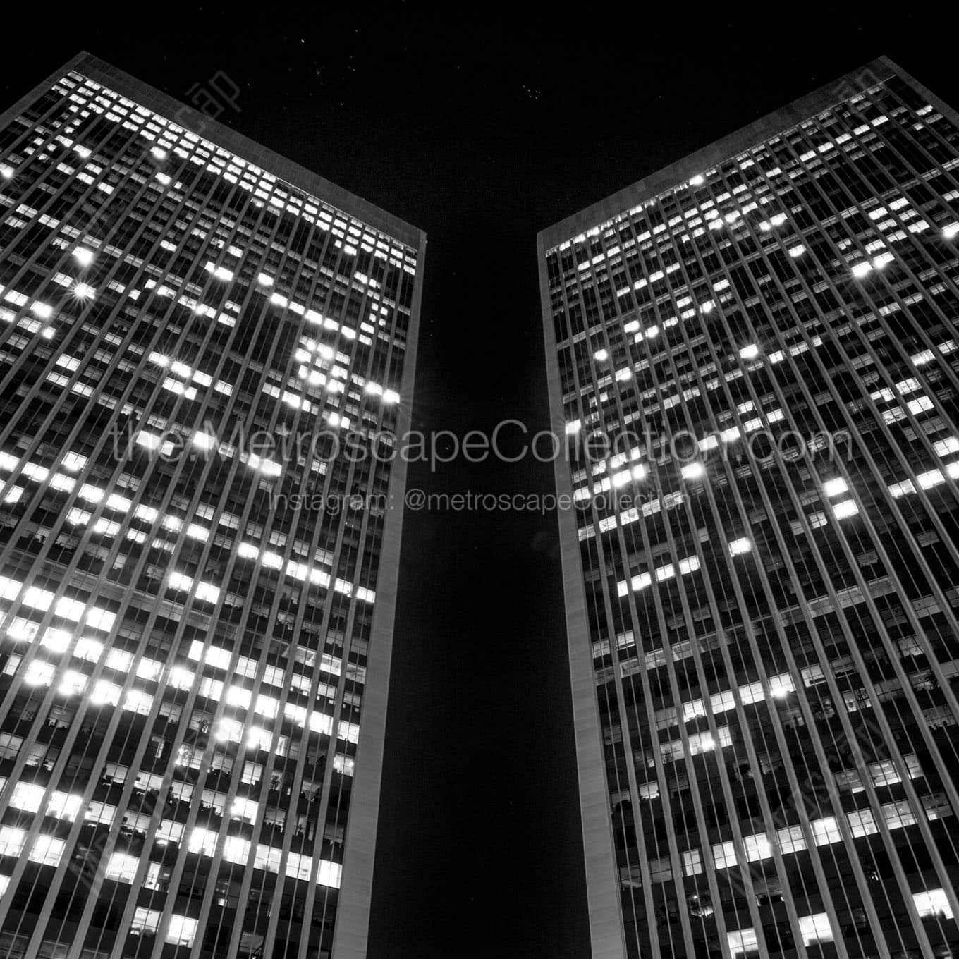 century city towers at night Black & White Office Art