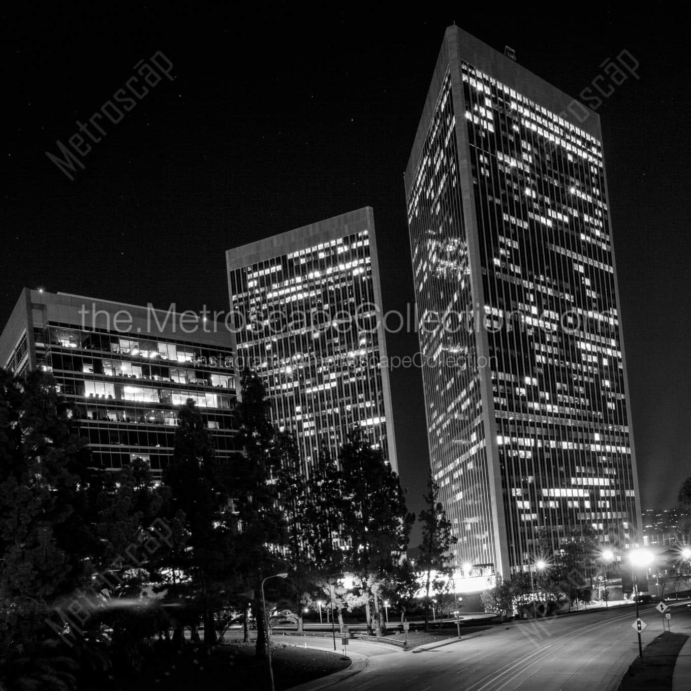 century city towers olympic blvd Black & White Office Art
