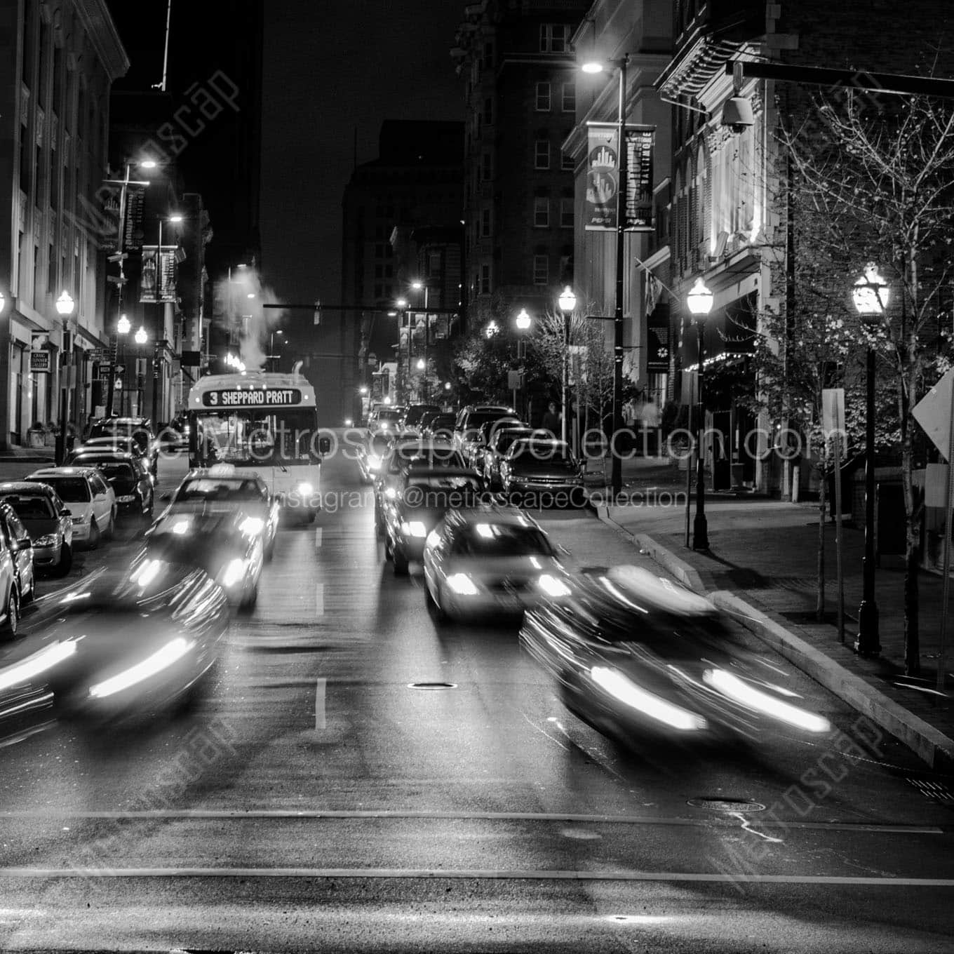 charles street baltimore washington monument Black & White Office Art