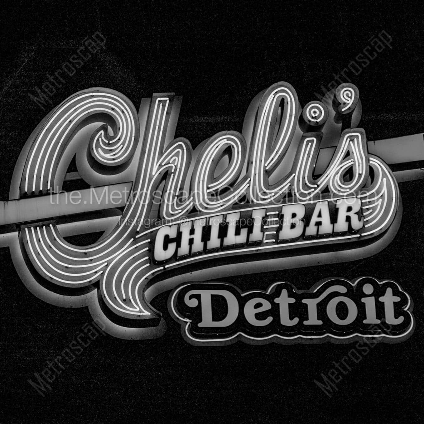 chelis chili bar detroit Black & White Office Art