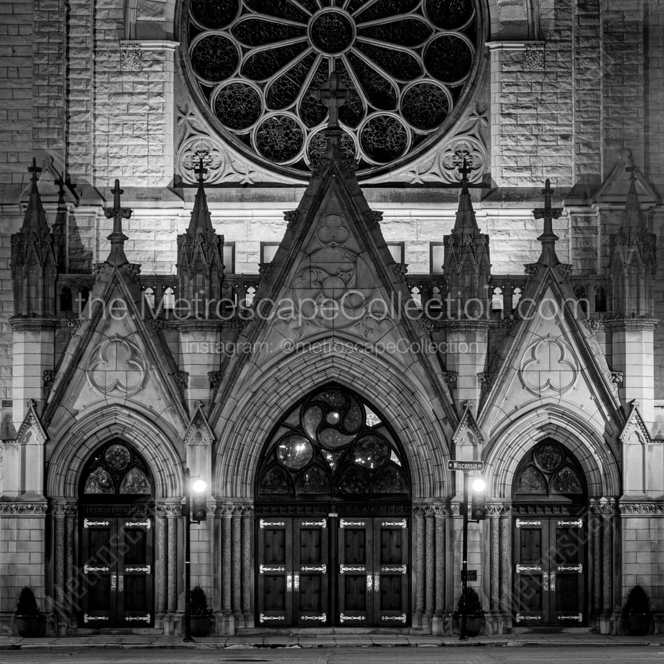 church of the gesu marquette campus Black & White Office Art