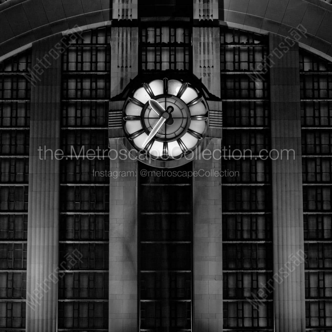 cincinnati union terminal clock Black & White Office Art