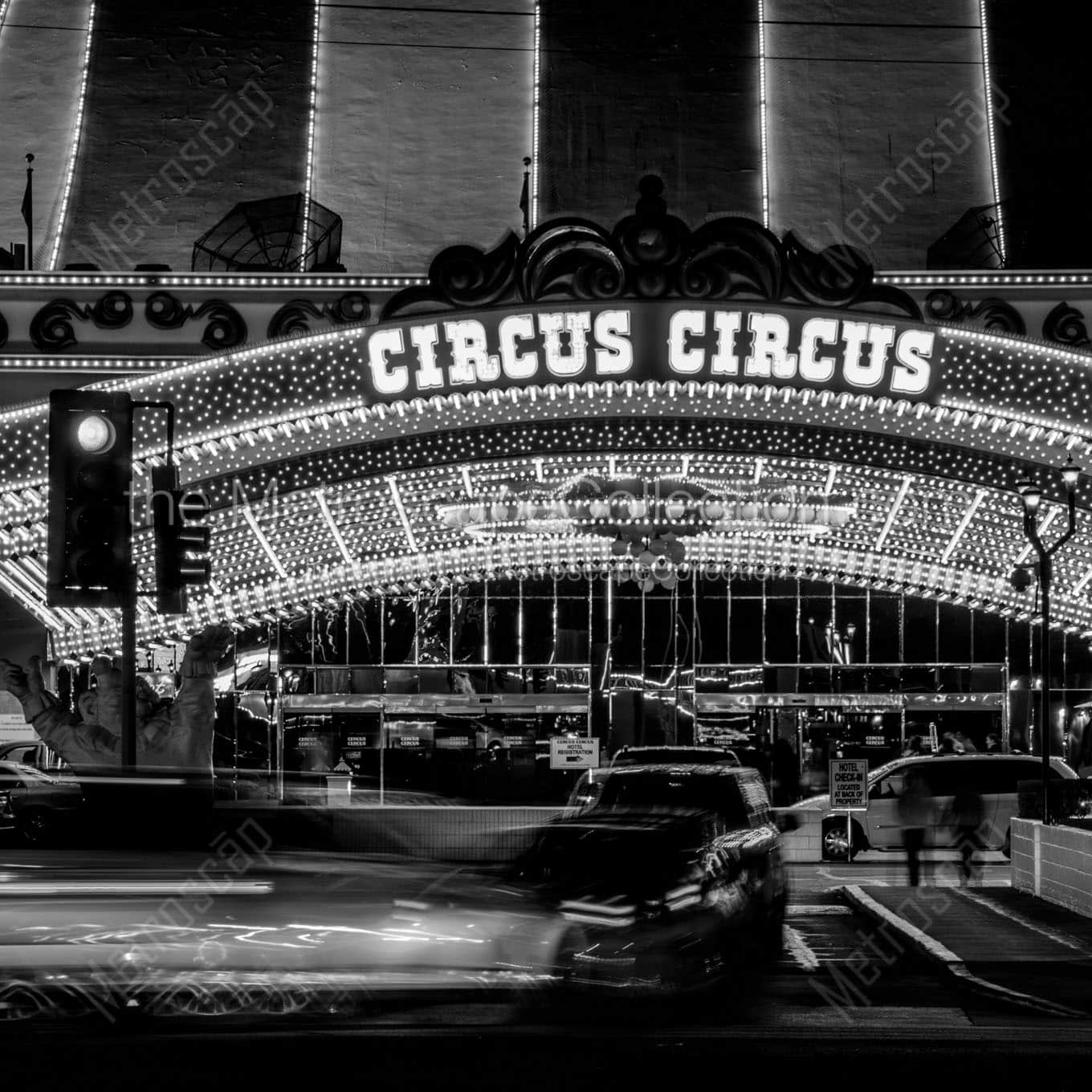 circus circus at night Black & White Office Art