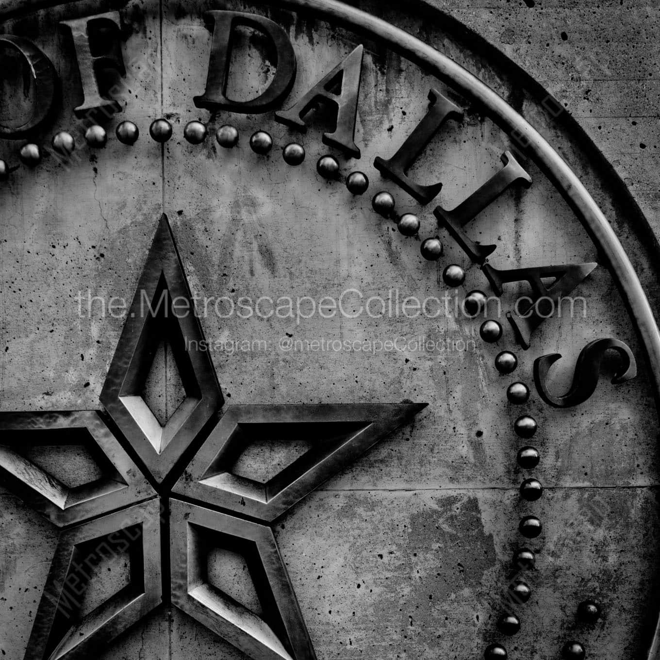 city of dallas seal and star Black & White Office Art
