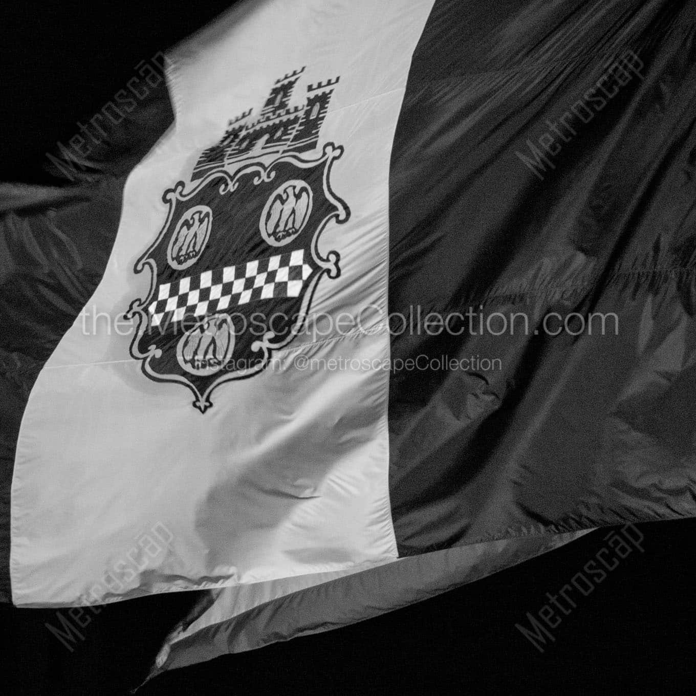 city of pittsburgh flag Black & White Office Art