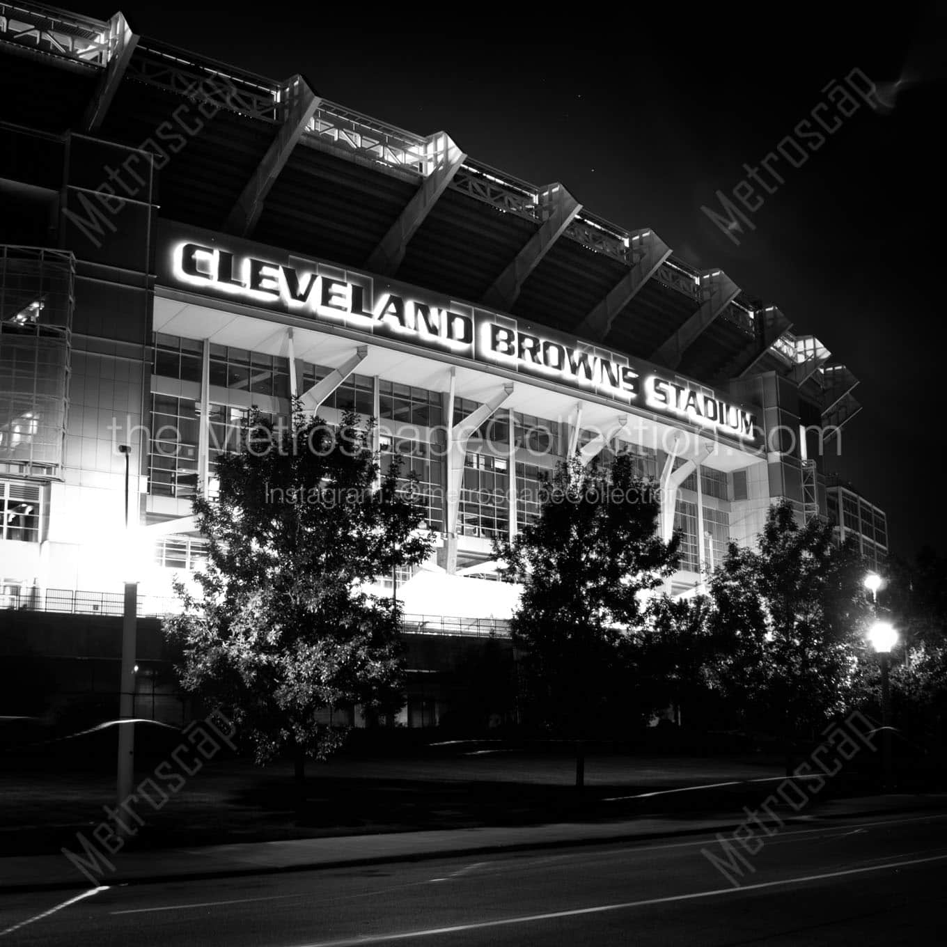 cleveland browns stadium Black & White Office Art