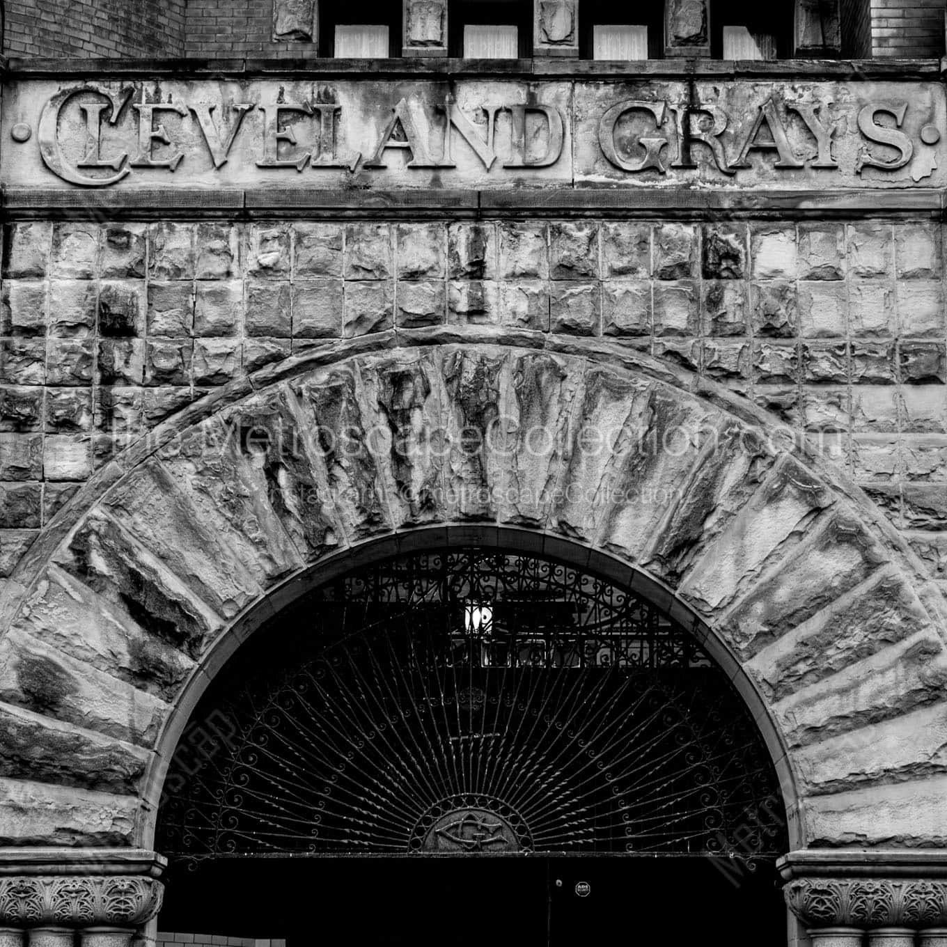 cleveland grays building Black & White Office Art