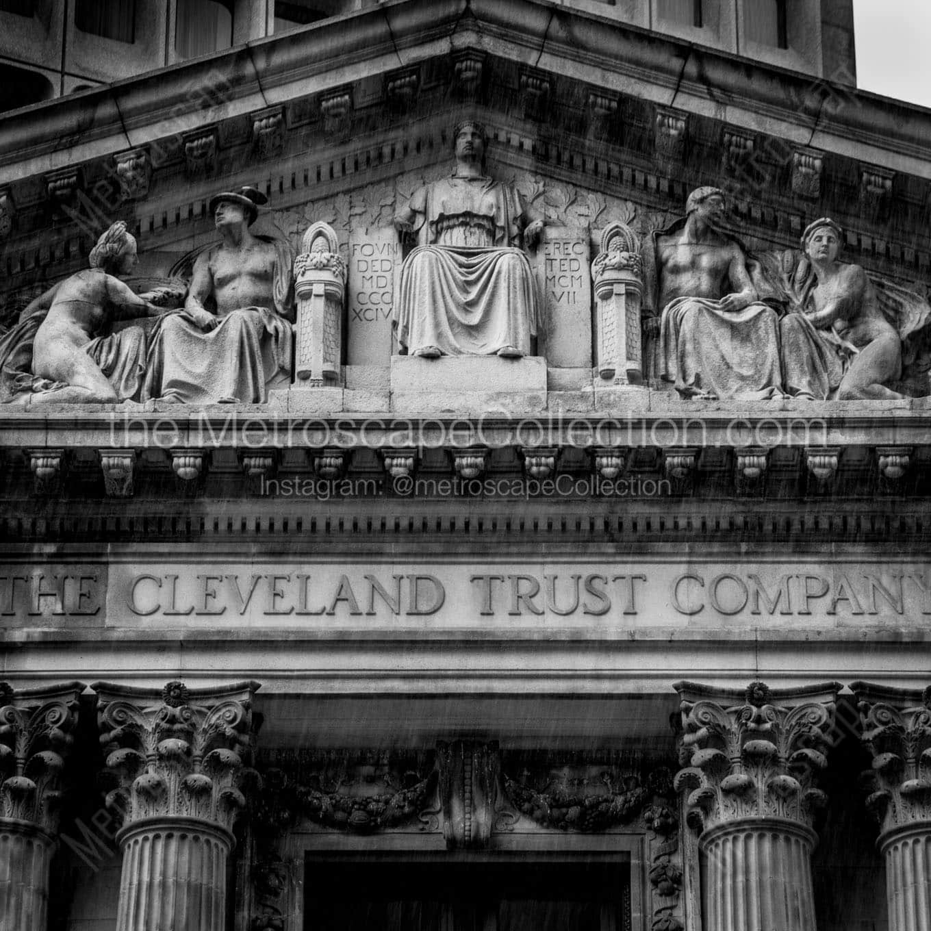 cleveland trust company building Black & White Office Art