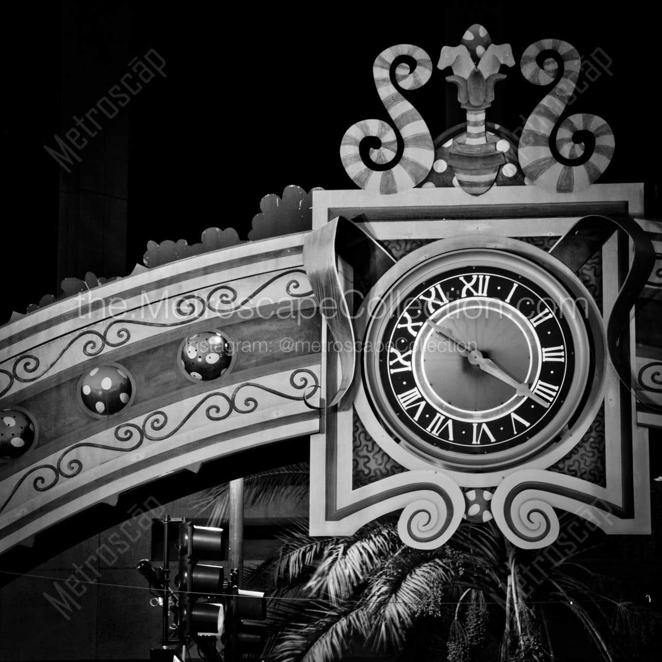 clock arch on wall street Black & White Office Art