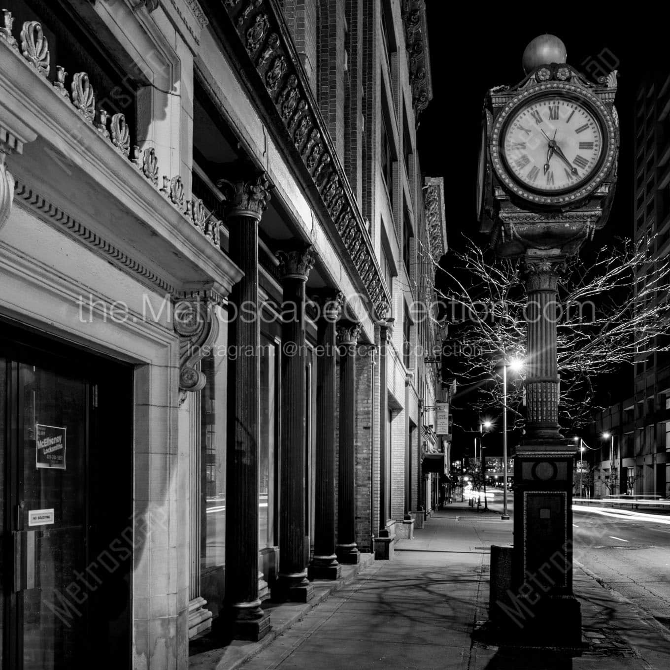 clock on summit fort industry square Black & White Office Art
