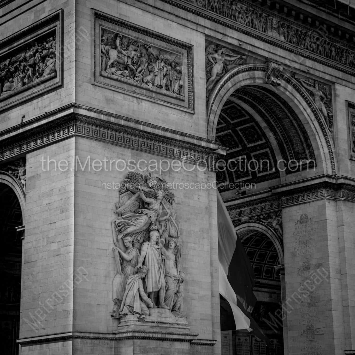 close up shot arc de triomphe Black & White Office Art