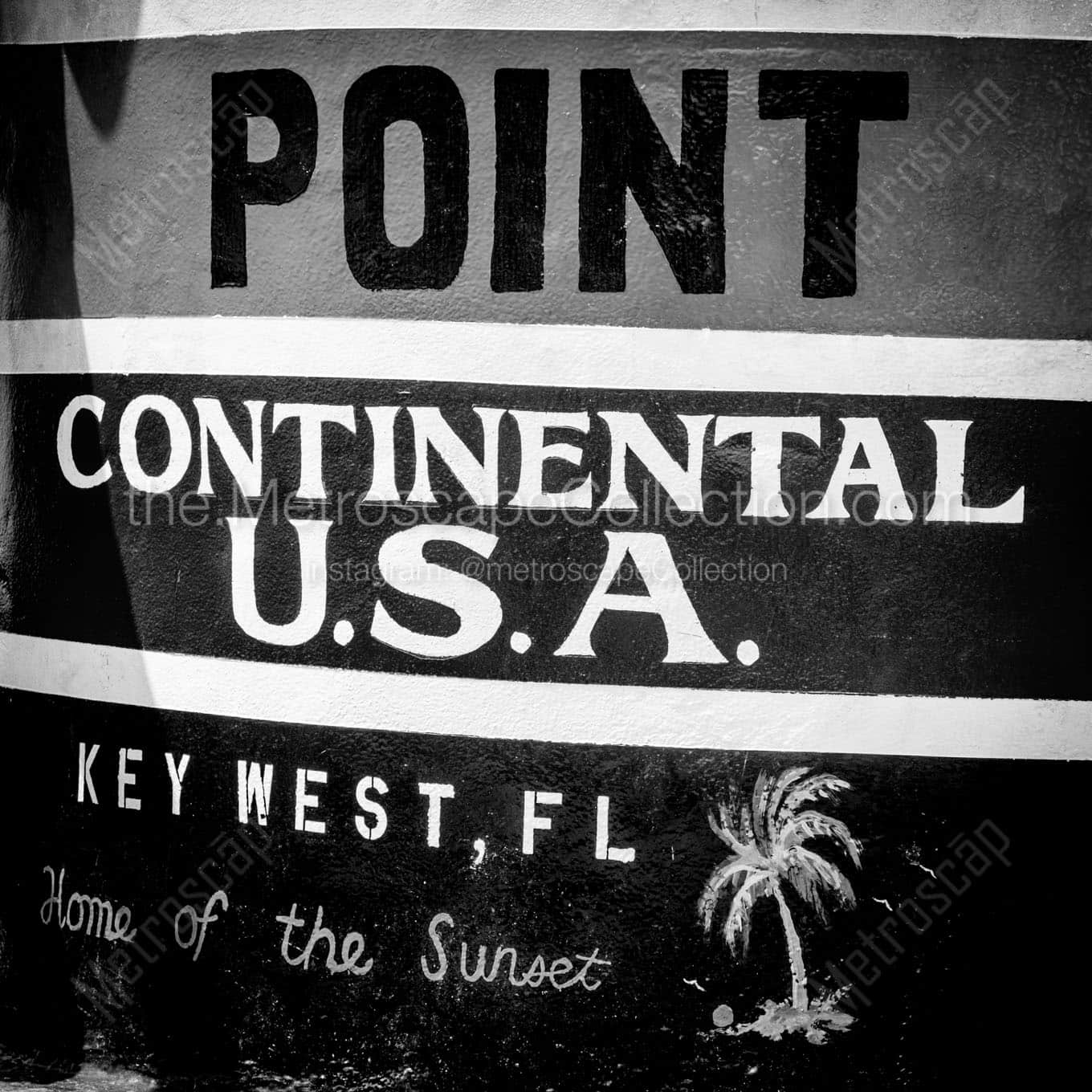 close up southernmost point marker Black & White Office Art