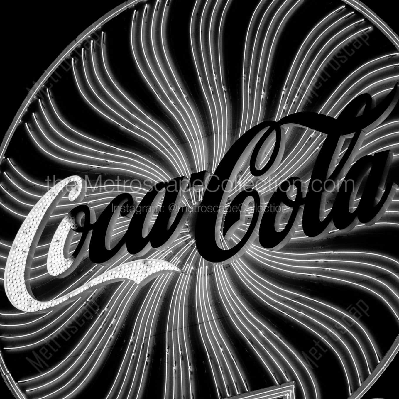 coca cola sign Black & White Office Art