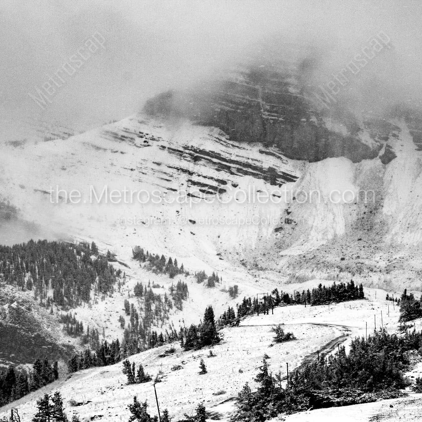 cody bowl rendezvous mountain Black & White Office Art