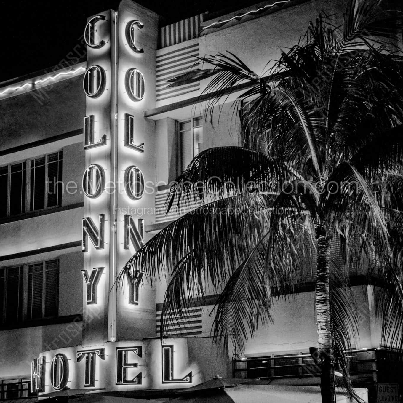 colony hotel south beach Black & White Office Art