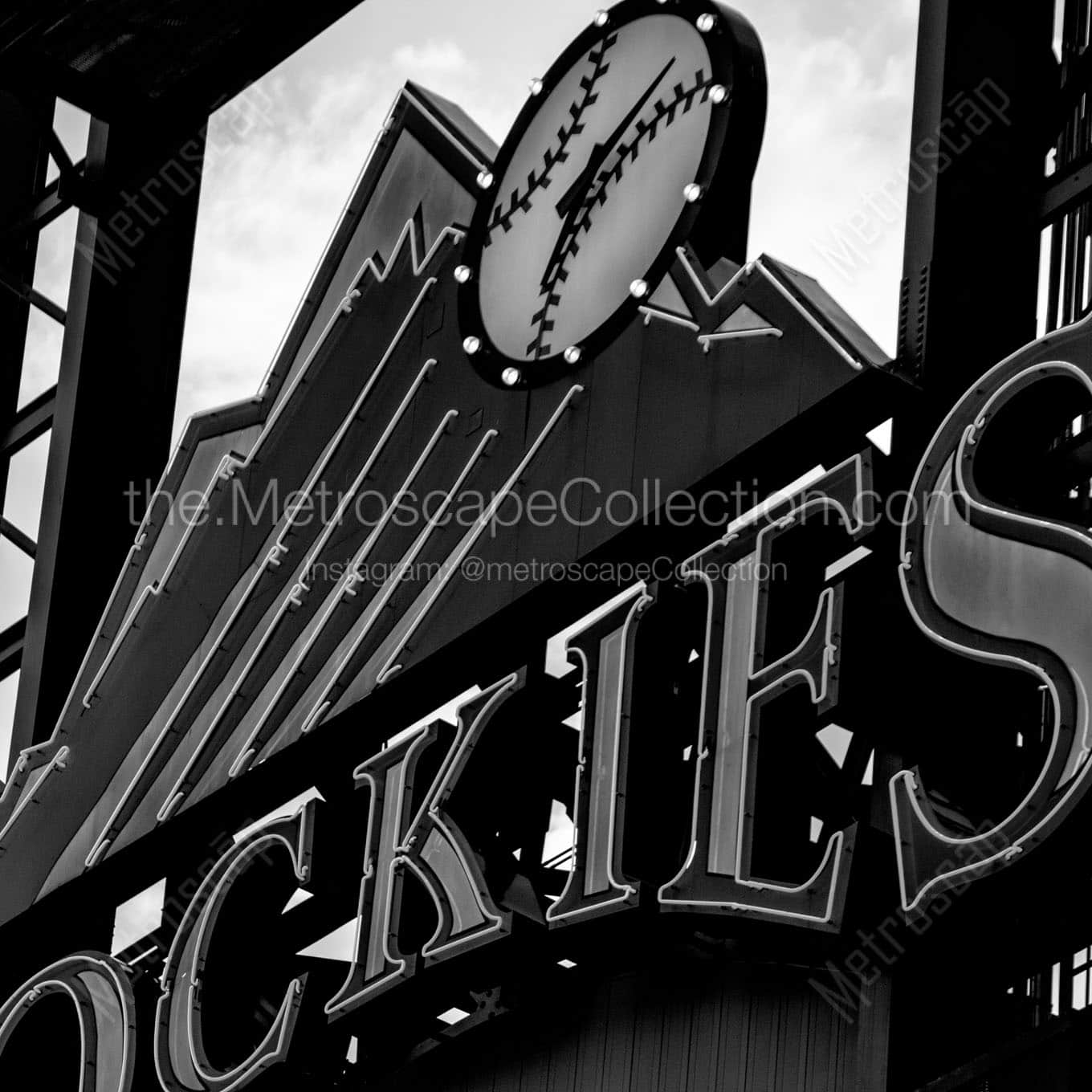 colorado rockies sign Black & White Office Art