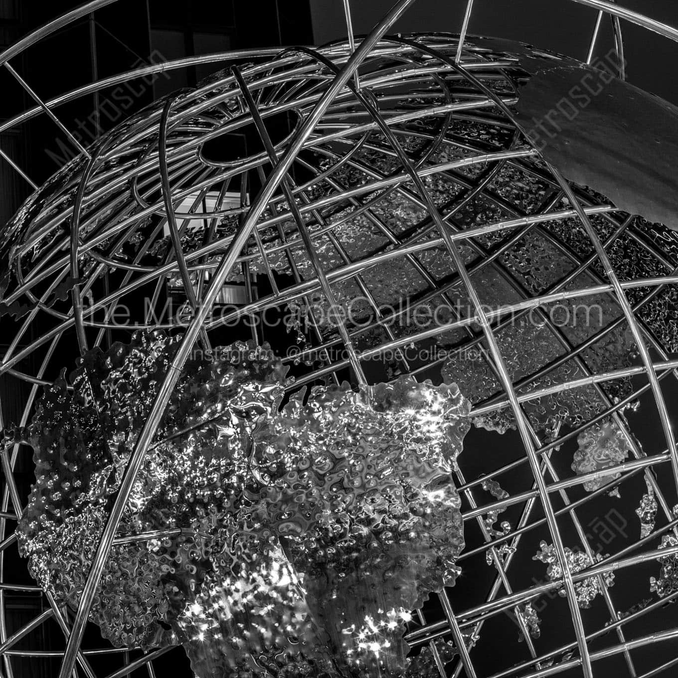 columbus circle globe Black & White Office Art