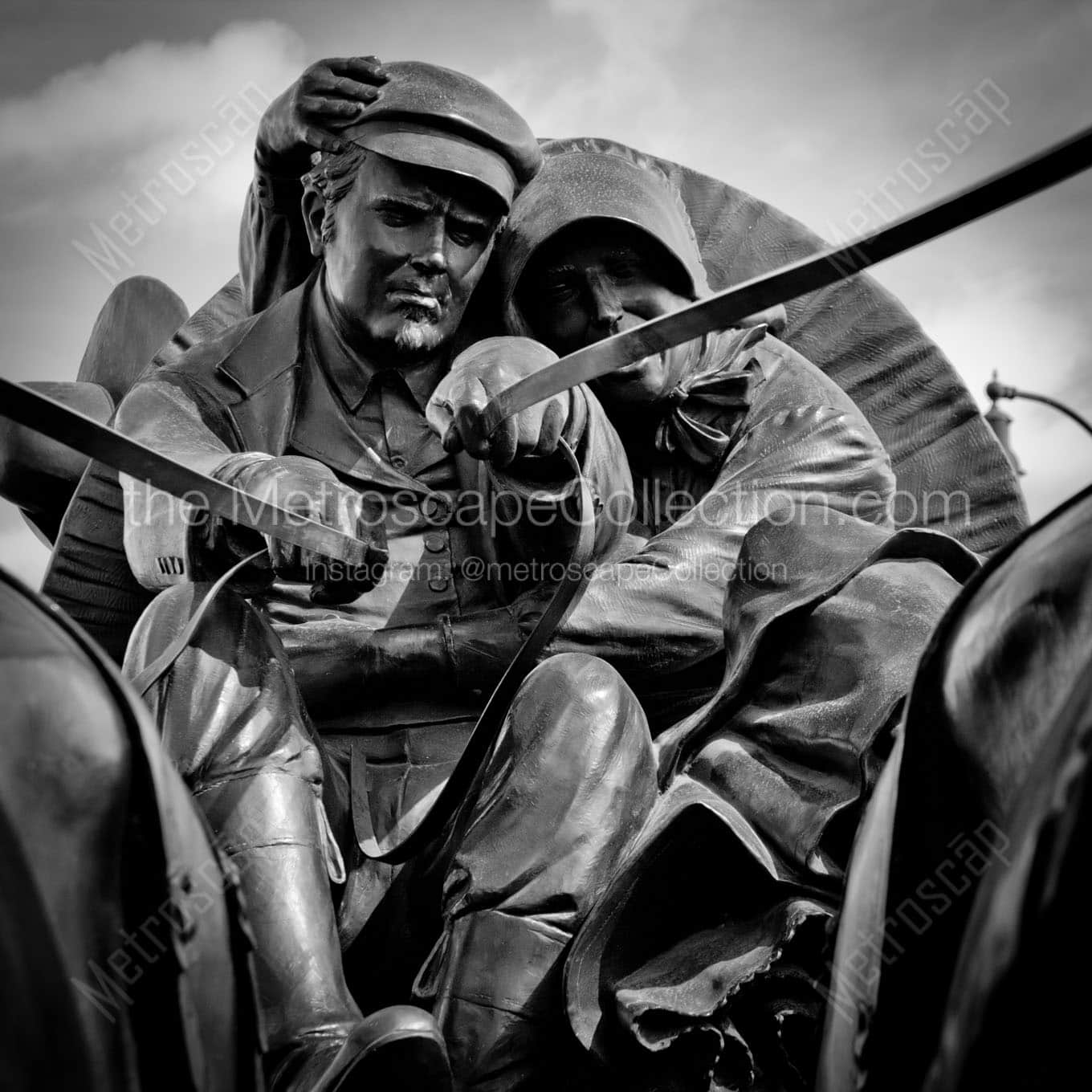 conestoga driver land run statue Black & White Office Art