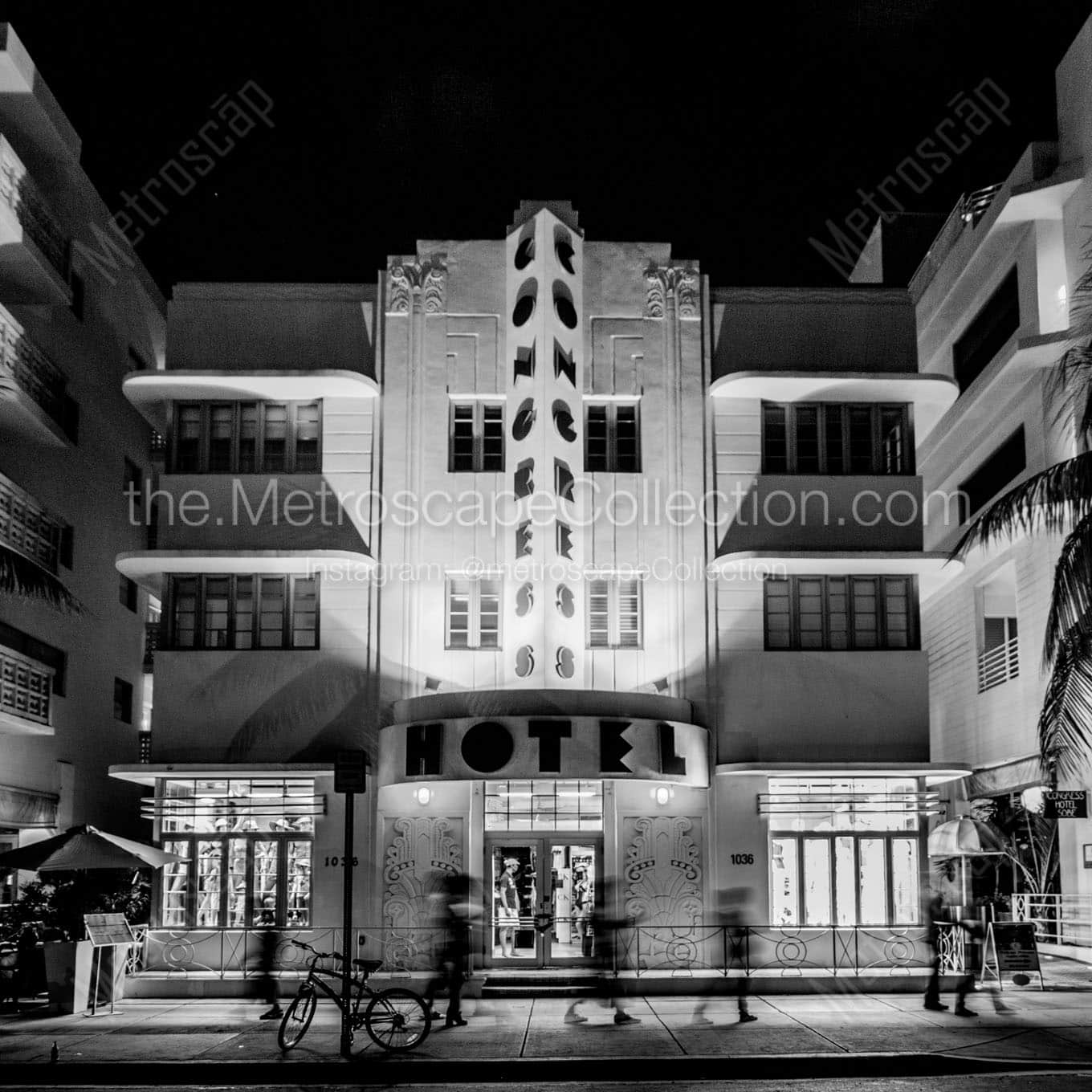 congress hotel south miami beach Black & White Office Art