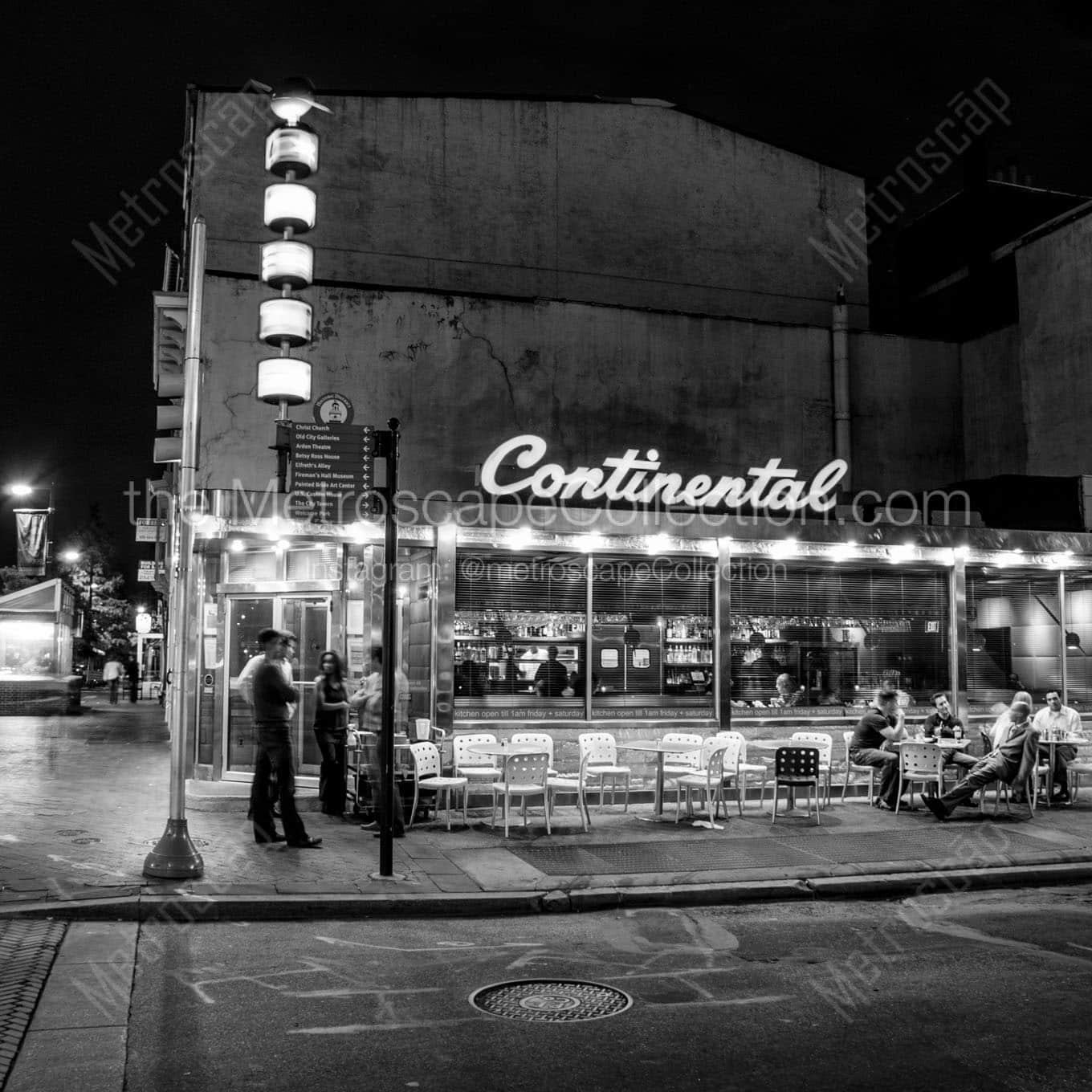 continental martini bar market street Black & White Office Art