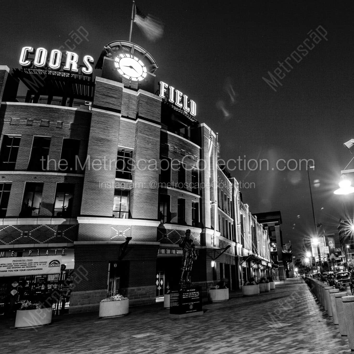 coors field at night Black & White Office Art