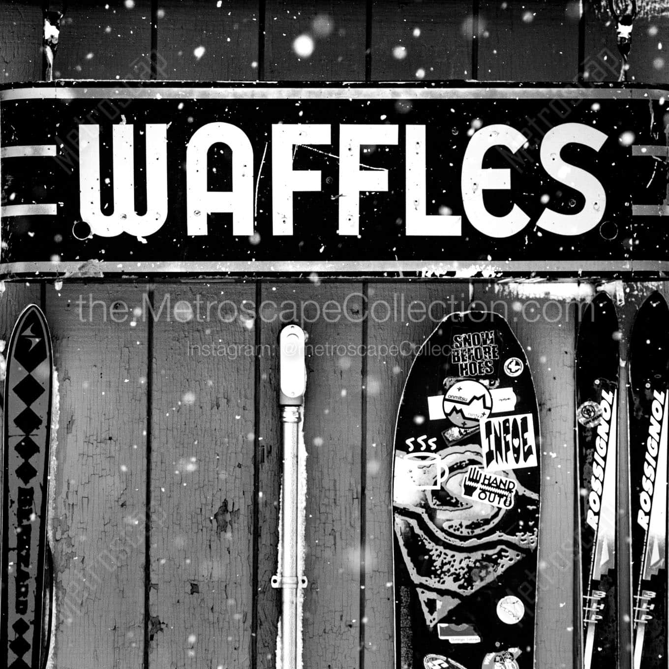 corbets cabin waffles Black & White Office Art