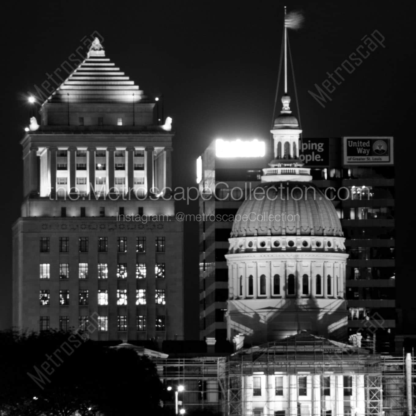 courthouse civil courts building at night Black & White Office Art