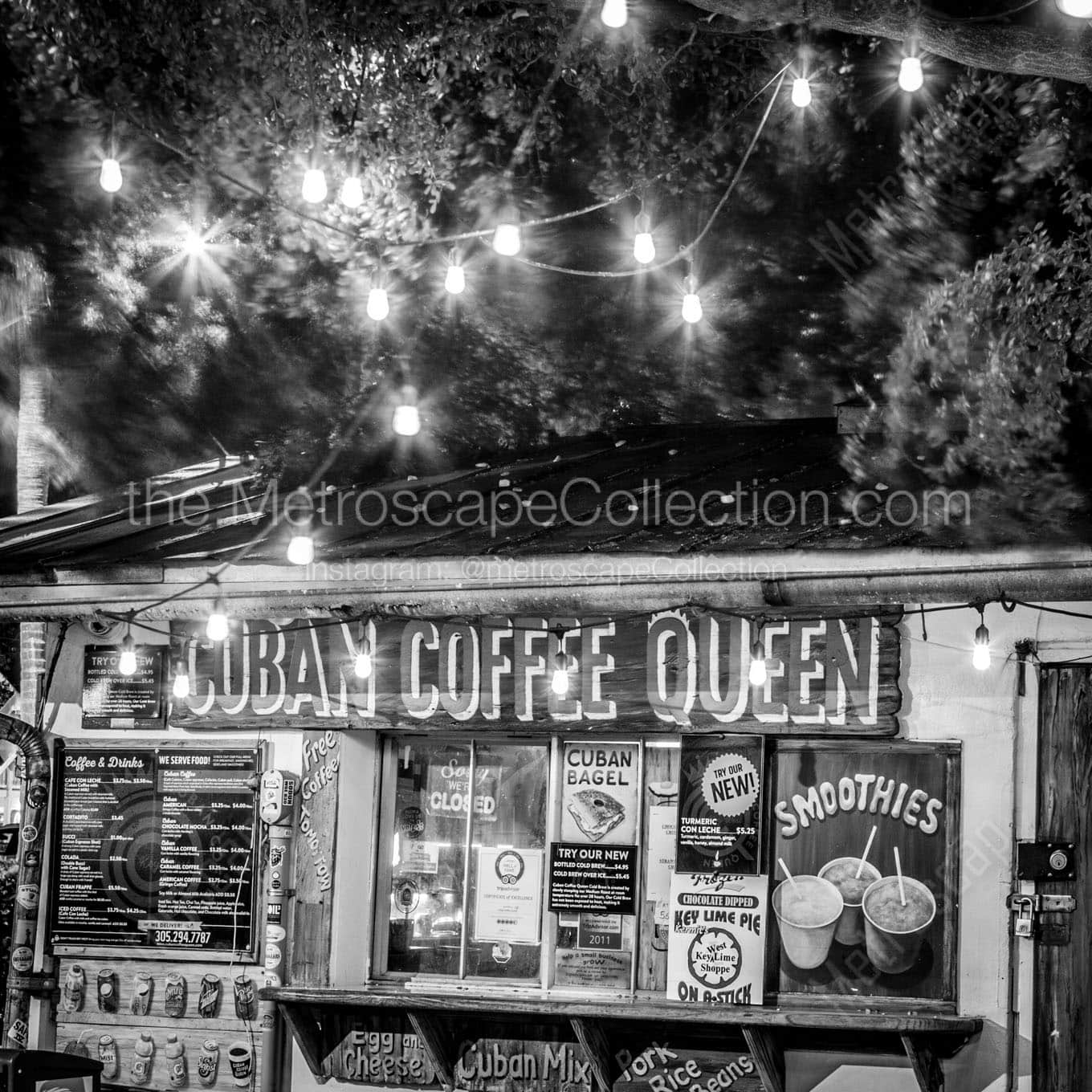 cuban coffee queen stand at night Black & White Office Art
