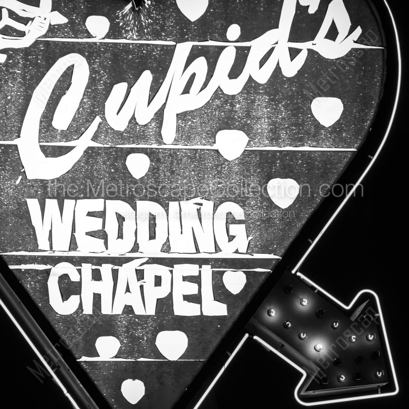 cupids wedding chapel Black & White Office Art