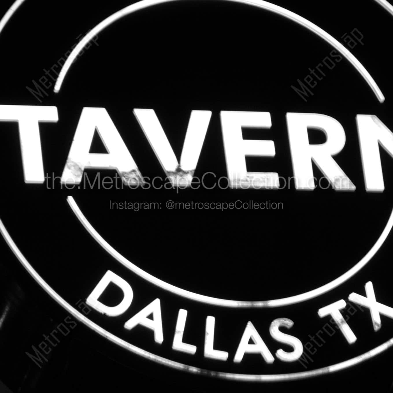 dallas texas tavern Black & White Office Art