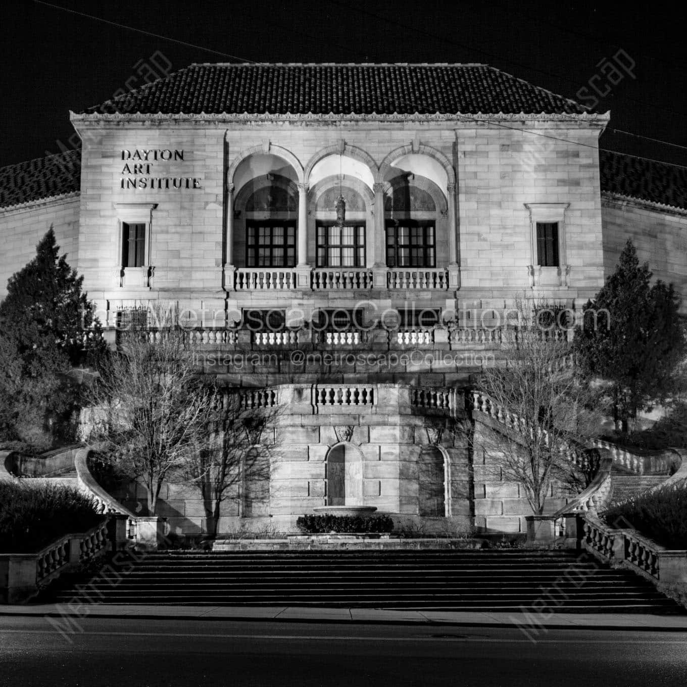 dayton art institute at night Black & White Office Art