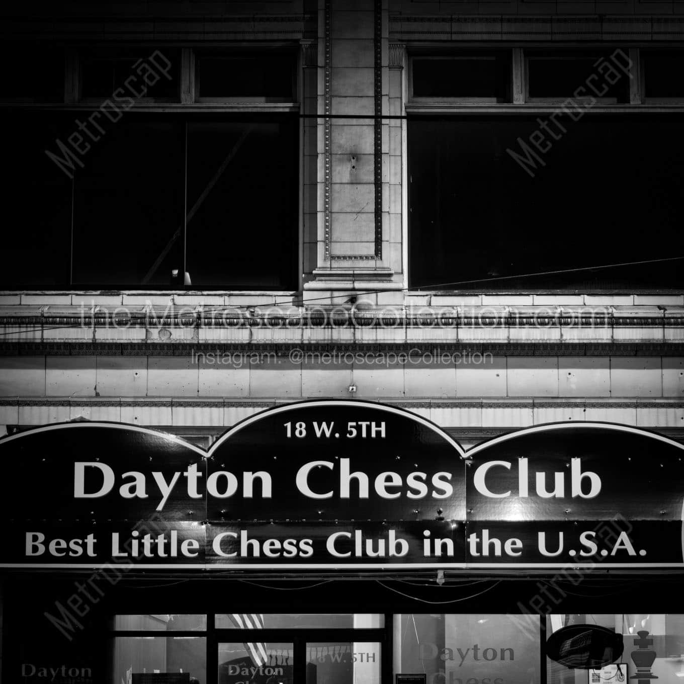 dayton chess club Black & White Office Art